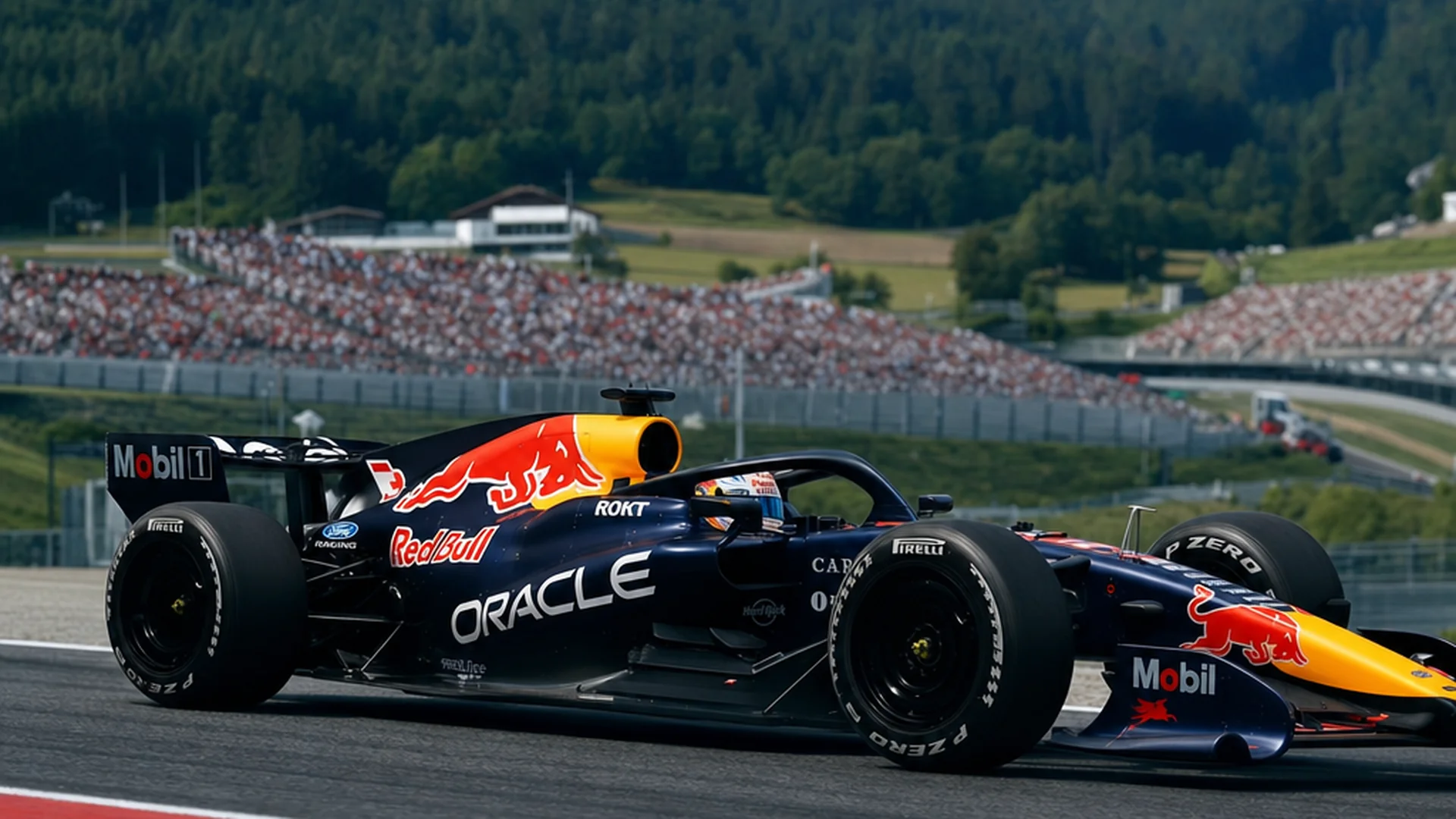 De Red Bull RB22 van Max Verstappen op het circuit van de Red Bull Ring in Oostenrijk